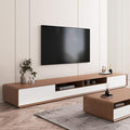 POVISON Modern Wood White TV Stand 78", Fully-Assembled Open Storage Cabinet by POVISON