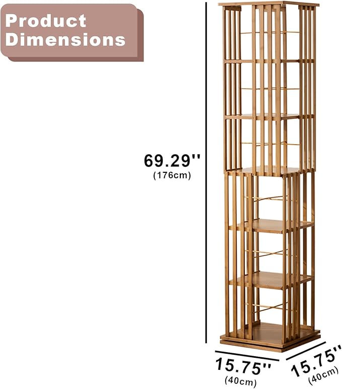 6 Tier Book Shelf, Modern Bookshelves Organizer - Image 3