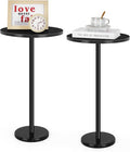 Round Side Table Small End Table Set of 2 Black Round Coffee Table Modern by BTY
