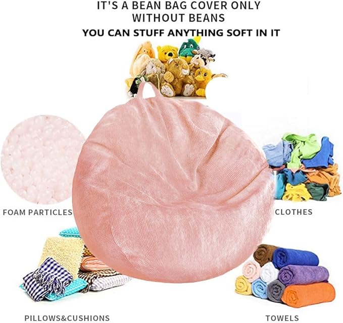 Stuffed Animal Storage Bean Bag Cover Pets Dogs/Cats Lazy Beds. Washable Ultra - Image 4