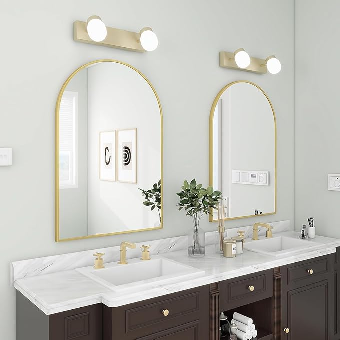 BEAUTYPEAK 20"x30" Arch Bathroom Mirror, Wall Mounted Vanity Metal Frame Mirror - Image 6