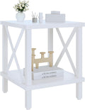 Large End Table Farmhouse Side Table Industrial Style Sofa Table Metal X Accent by MMEOLUOOK