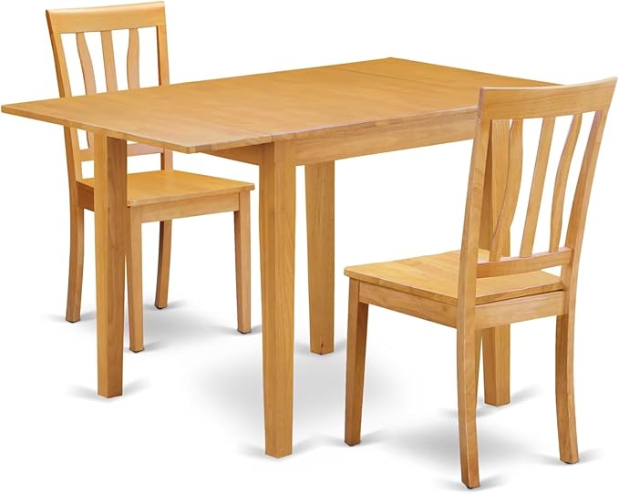 East West Furniture NDAN3-OAK-W 3 Piece Dining Room Furniture Set Contains a by EastWestFurniture