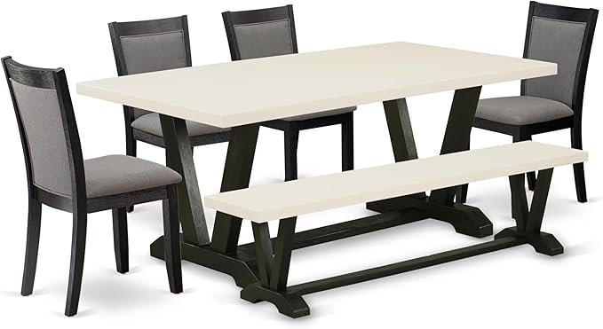 East West Furniture V627MZ650-6 6 Piece Modern Dining Table Set Contains a by EastWestFurniture