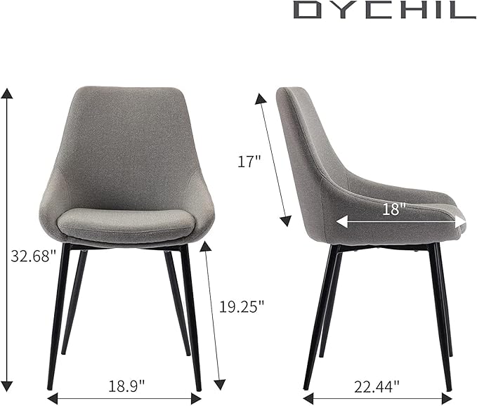 Dining Chairs Set of 2 Ergonomic Living Room Chairs Dark Grey Kitchen Chairs - Image 5