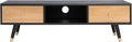 SAFAVIEH Beatrix TV Stand for up to 60" Flatscreen – Black & Oak, 2 Doors by SAFAVIEH