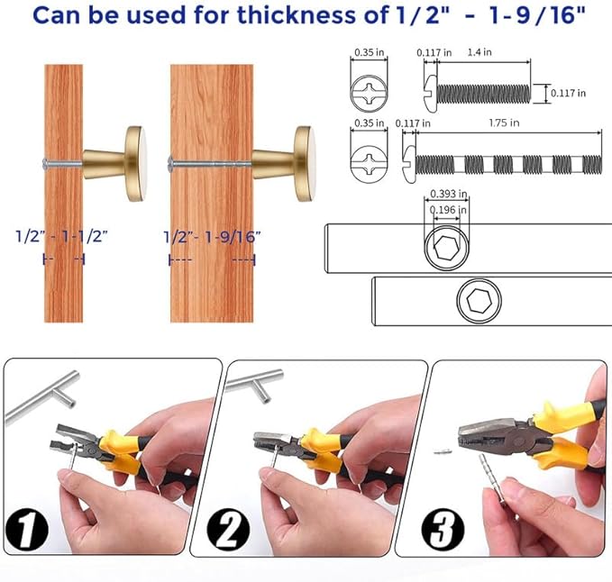 Ravinte 25 Pack Drawer Pulls 1-1/4 Inch Kitchen Cabinet Knobs Solid Round - Image 3