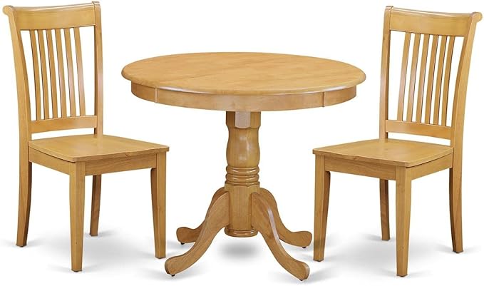 East West Furniture ANPO3-OAK-W 3 Piece Dinette Set by EastWestFurniture