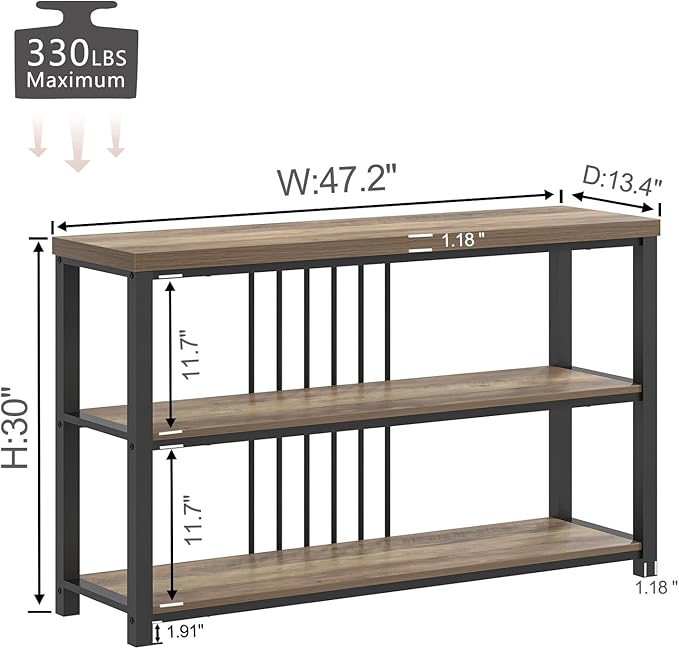 FOLUBAN Modern Sofa Table for Entryway, 3 Tier Narrow Console Table for Living - Image 2