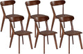 DELAVIN Soild Wood Dining Chairs Set of 6, Mid Century Oak Wood Kitchen Chairs by DELAVIN