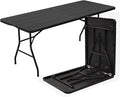 2-PCS 70.8" W X 29" D X 29" H - 6 ft Black Folding Table Heavy Duty Portable by Unknown