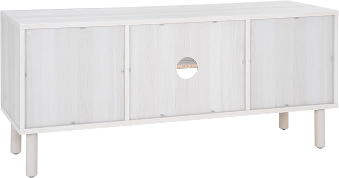 SAFAVIEH Home Collection Ophelia Bleached White/Natural Rattan 2-Door 2-Shelf - Image 14