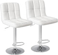 DUMOS Bar Stools Set of 2, Armless Adjustable Swivel Barstools, PU Leather by DumosLifestyle