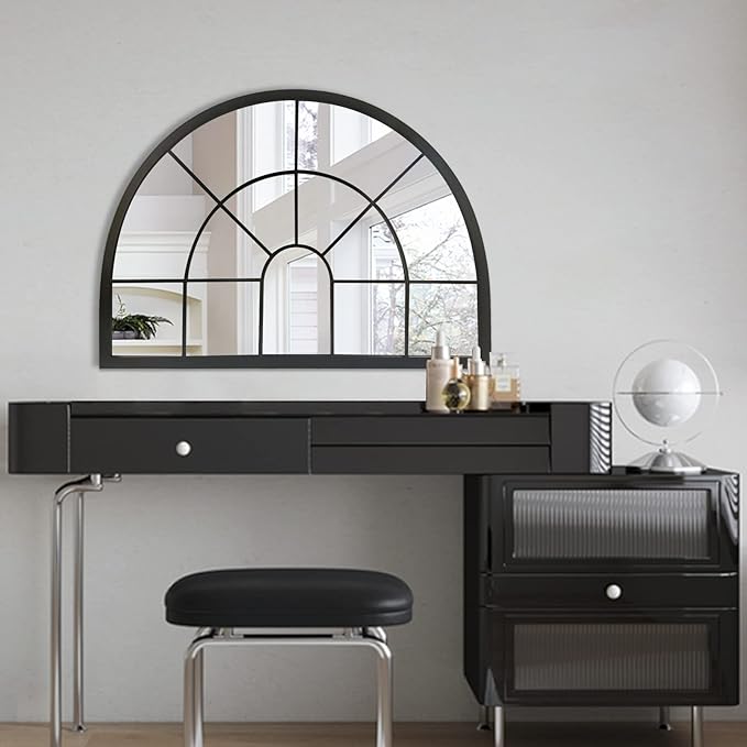 WAMIRRO Arched Window Pane Mirror Decor, Farmhouse Mantel Mirrors - Image 2