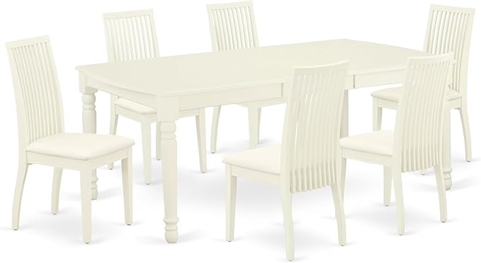 East West Furniture DOIP7-LWH-C 7 Piece Kitchen Table Set Consist of a by EastWestFurniture