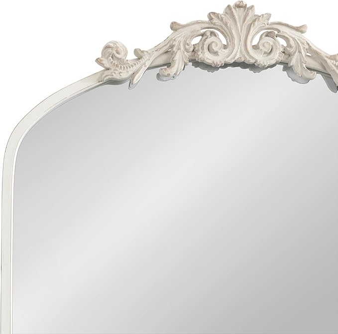 Kate and Laurel Arendahl Traditional Arch Wall Mirror; 24 x 36; Antique White; - Image 6