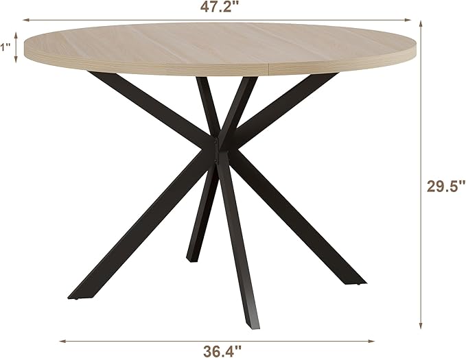 ChooChoo 47.2 Inch Round Dining Table - Image 2
