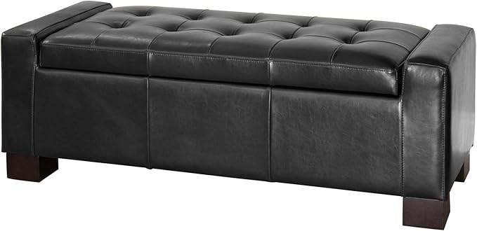 Ball & Cast 50.8" Upholstered Leather Storage Ottoman by BallCast