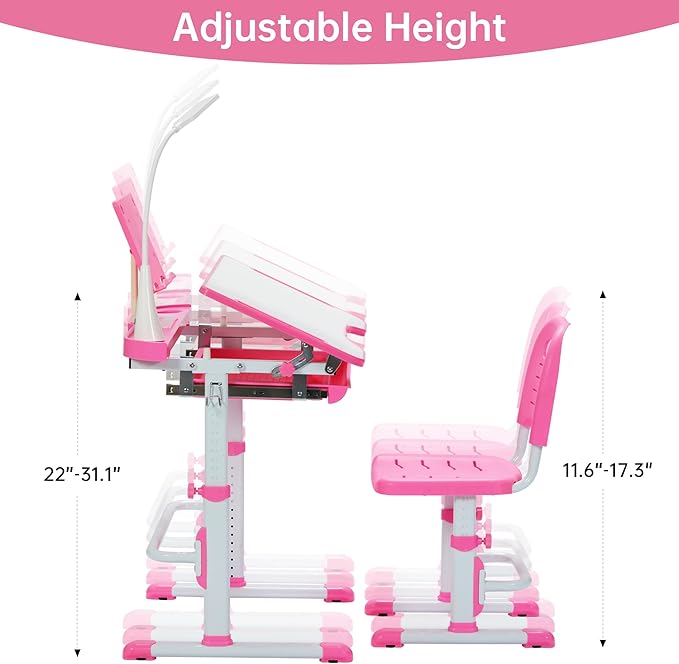 Real Relax Kids Desk and Chair Set, Children's Multifunctional School Tables - Image 8