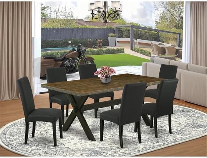 East West Furniture X677DR124-7 7 Piece Dining Room Furniture Set Consist of a - Image 2