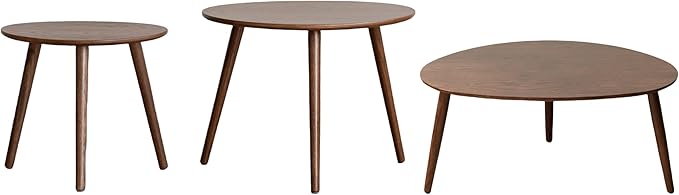Small Oval Nesting Table, Mid Century Coffee Tables by Vadisun