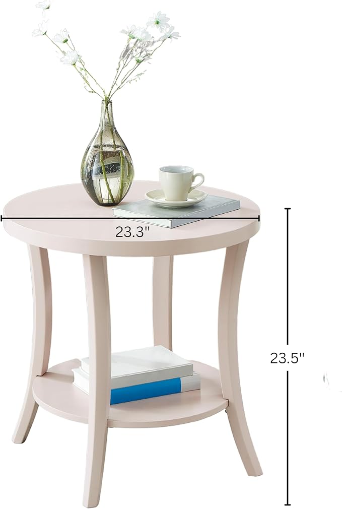 Roundhill Furniture Perth Contemporary Round End Table - Image 2
