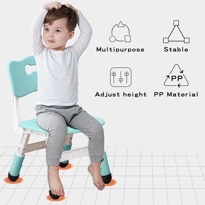 4 Piece Kids Chair Set 3 Levels Adjustable Stackable Kids Chairs Ideal - Image 6