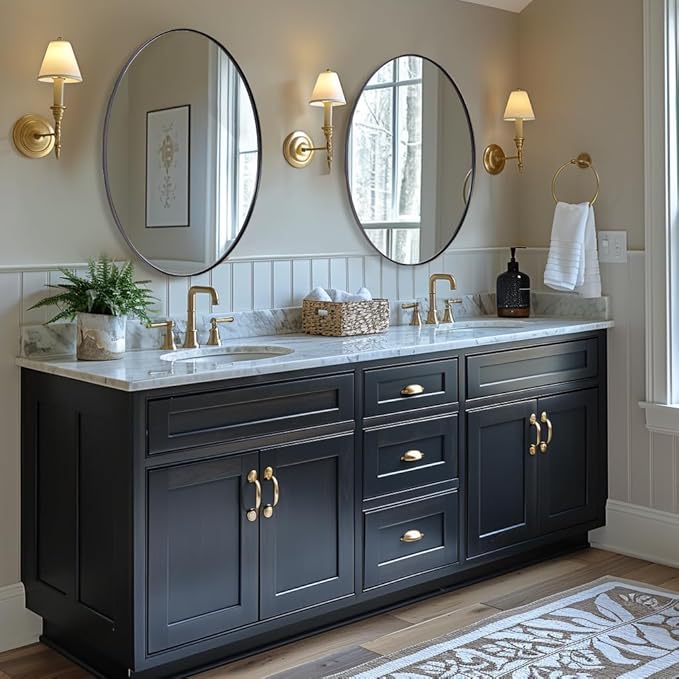 ANDY STAR Black Oval Mirrors for Bathroom, 22x30 Inch Matte Black Stainless - Image 9