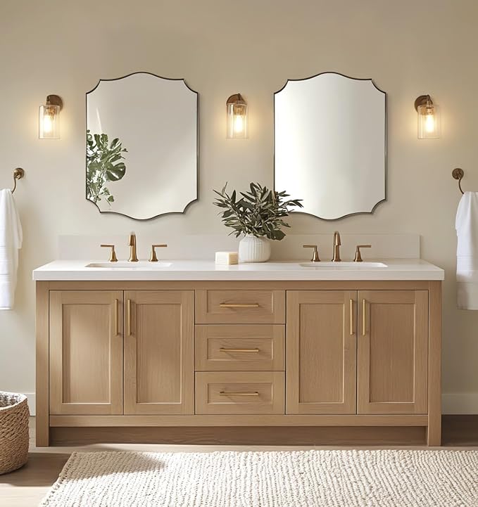 ANDY STAR Gold Mirrors, 24x32 Inch Bathroom Vanity Mirror, Antique Brass - Image 3