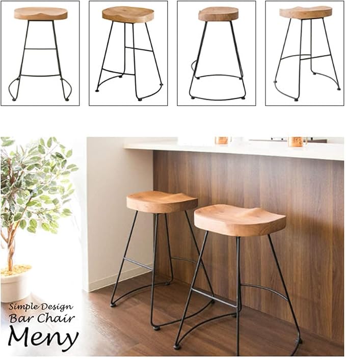 Set of 2 American Elegant Retro Country Style Bar Chair, Modern Fashion Simple - Image 8