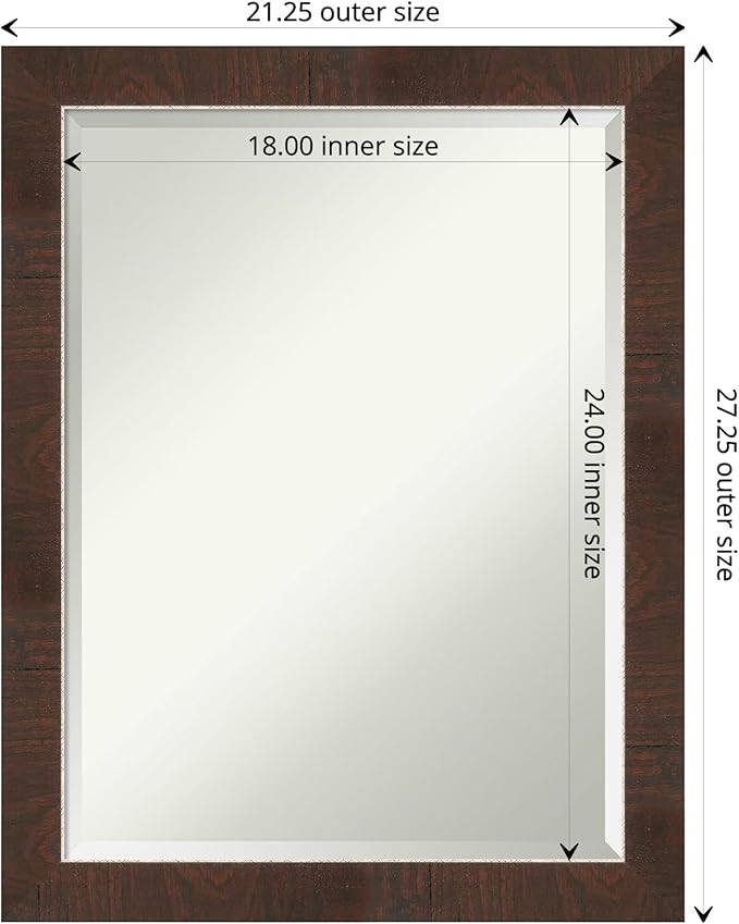 Amanti Art Brown Bathroom Mirror - Image 4