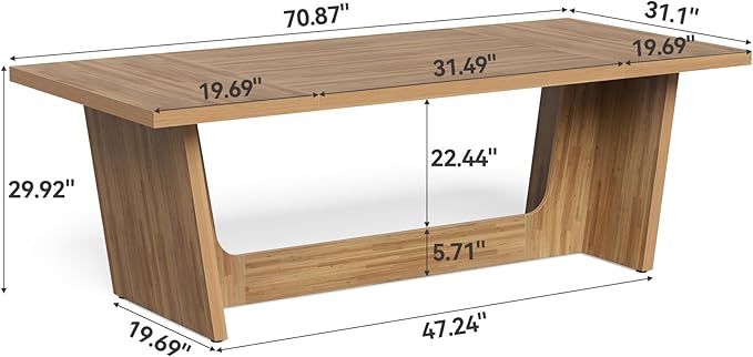 1Easylife 70.87 Inches Long Executive Desk, Wooden Computer Desk, Industrial - Image 2