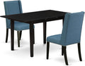 East West Furniture NOFL3-BLK-21 3 Piece Modern Dining Table Set Contains a by EastWestFurniture
