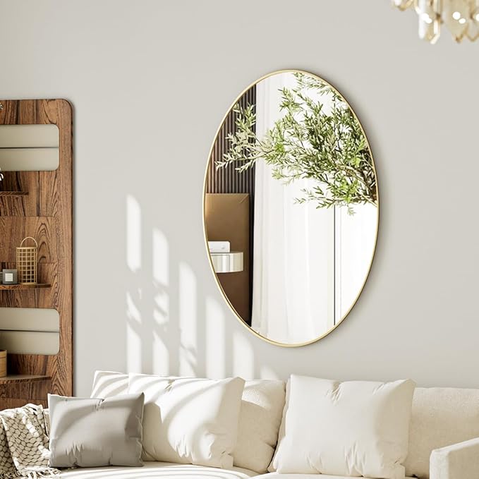 Koonmi Gold Oval Bathroom Mirror, Oval Mirror - Image 7