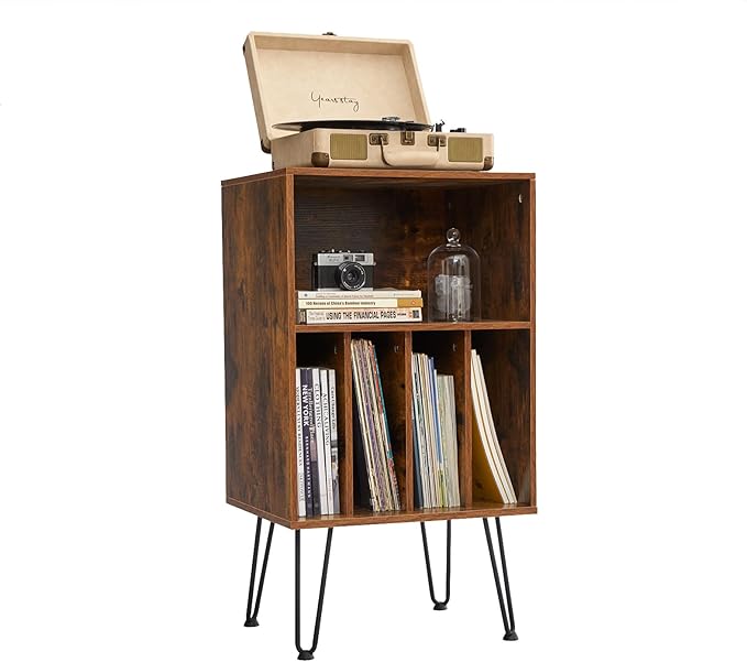 Record Player Stand with Vinyl Storage, Vinyl Record Storage Cabinet Holds Up - Image 8