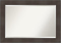 Amanti Art Brown Wall Mirror 30x42 William Rustic Woodgrain Rectangle Bathroom by AmantiArt