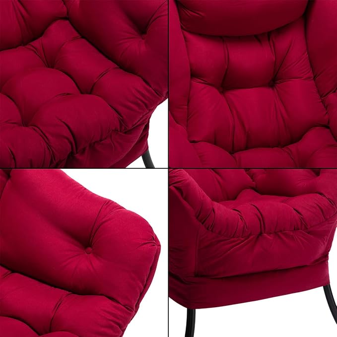 HollyHOME Modern Fabric Large Lazy Chair, Accent Oversized Comfy Reading Chair - Image 5