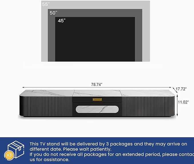 POVISON Fully-Assembled Modern TV Stand - Image 6
