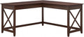 Bush Furniture Key West 60W Modern Farmhouse L Shaped Desk in Bing Cherry | by BushHome