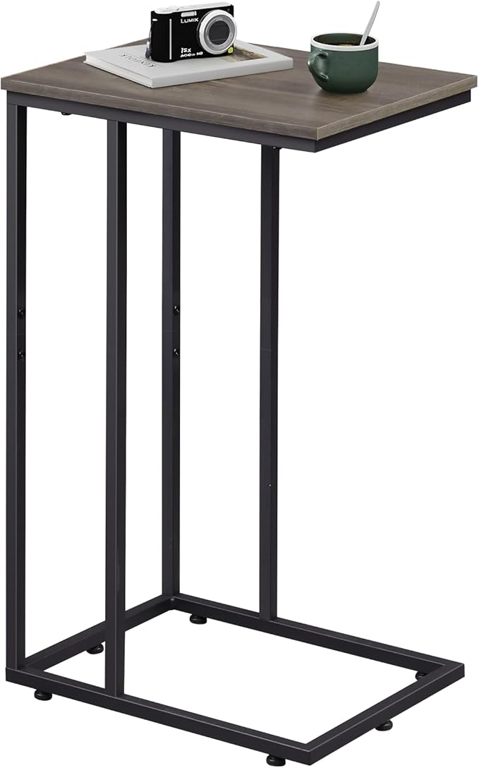 WLIVE Small Side Table, C Shaped End Table by WLIVE