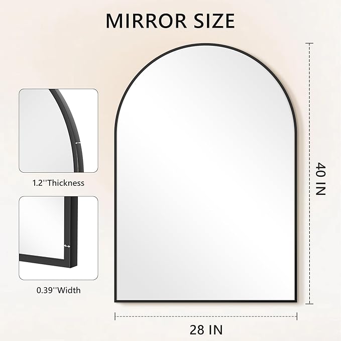 Arched Wall Mirror for Bathroom, Mirrors for Wall, Vanity Mirror for Bedroom - Image 7