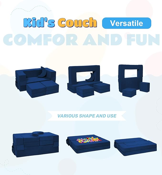 Modular Kids Sofa, Toddler Couch Foam Armchair - Image 3
