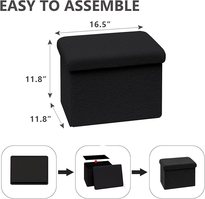 16.5 Folding Storage Ottoman Cube - Image 3