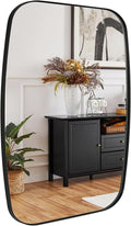 ANDY STAR Black Oblong Mirror, 32x40 Inch Black Oval Mirror by ANDYSTAR
