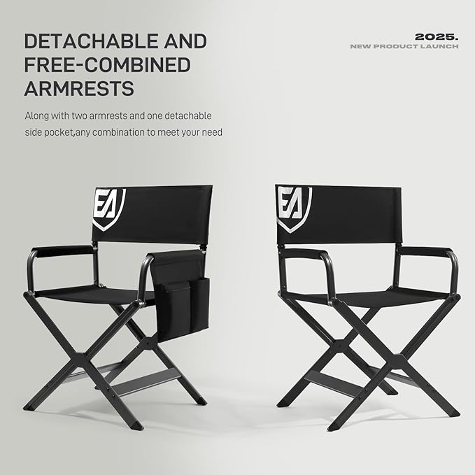 EVER ADVANCED Aluminum Lightweight Directors Chair Foldable, Folding Studio - Image 7