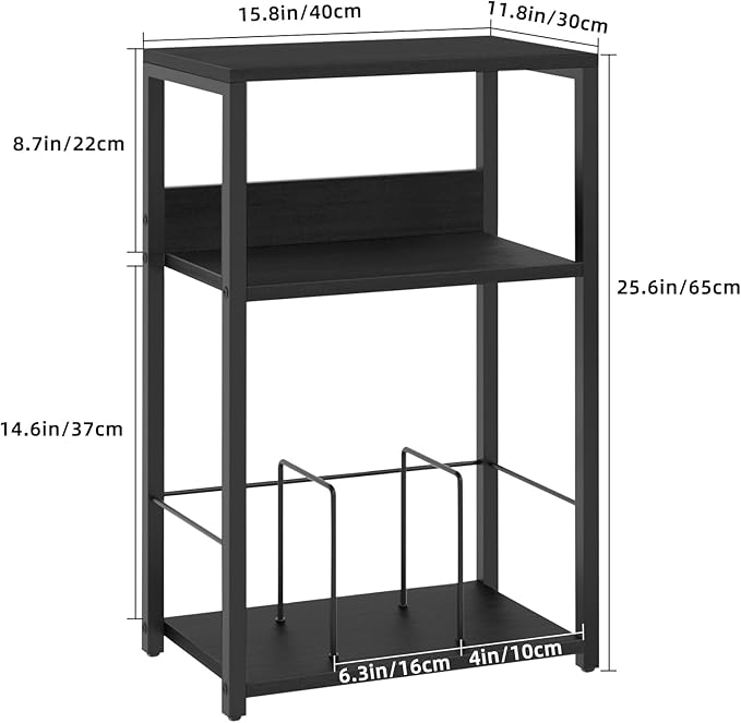 LELELINKY Record Player Stand Set of 2, 3-Tier End Side Table - Image 2