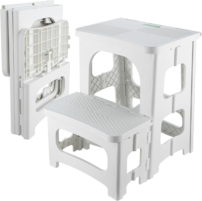 Folding 2-Step Stool for Adults Kids Non-Slip Collapsible Portable Step Stool by Unknown