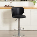 RAINMOOD Bar Stools, Adjustable Stainless Steel Swivel Barstools, Faux Leather by RAINMOODFURNITURE