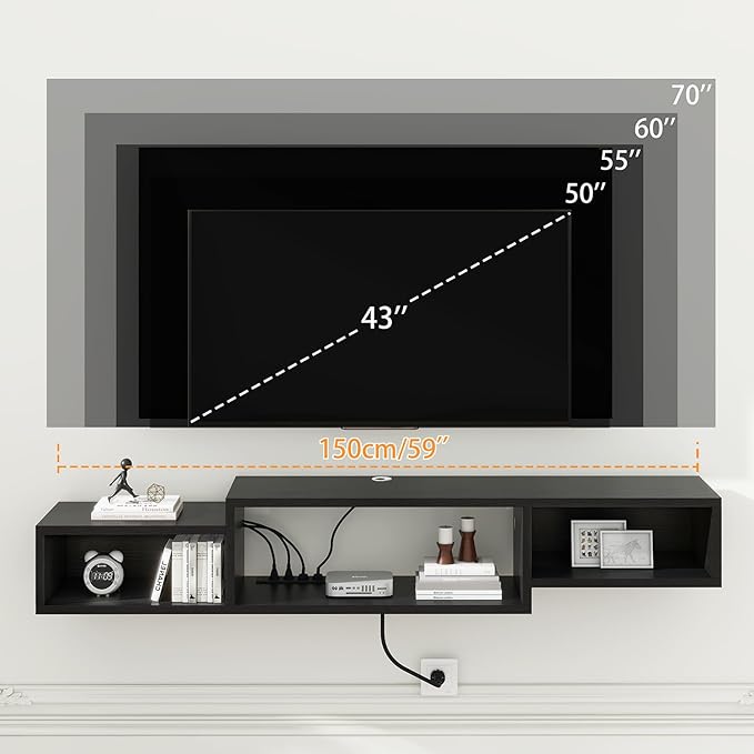 IBUYKE 59" Floating TV Stand Wall Mounted - Image 6