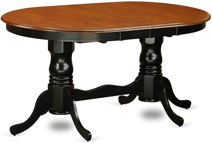 East West Furniture PLAI9-BLK-W 9 Piece Kitchen Table Set Includes an Oval - Image 4